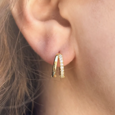 Crystal Ditto Pave Huggie Earring