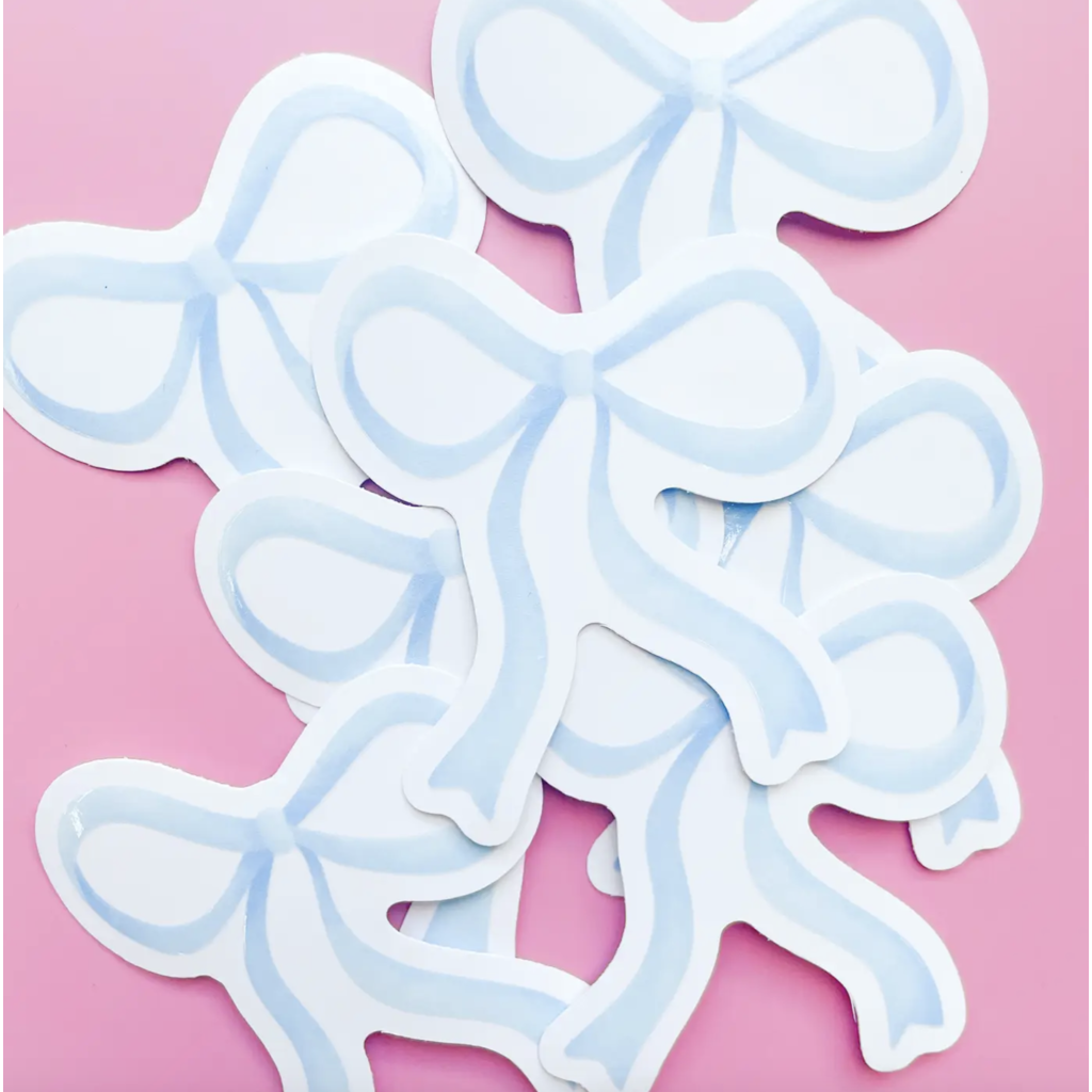 Pastel Blue Bow Sticker