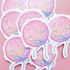 Disco Ball Bow Sticker