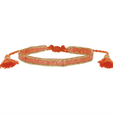 Orange Gold Edge Beaded Bracelet