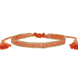 Orange Gold Edge Beaded Bracelet