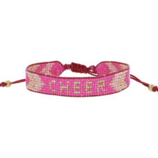 Cheer Gold Pink Shades Beaded Bracelet