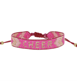 Cheer Gold Pink Shades Beaded Bracelet