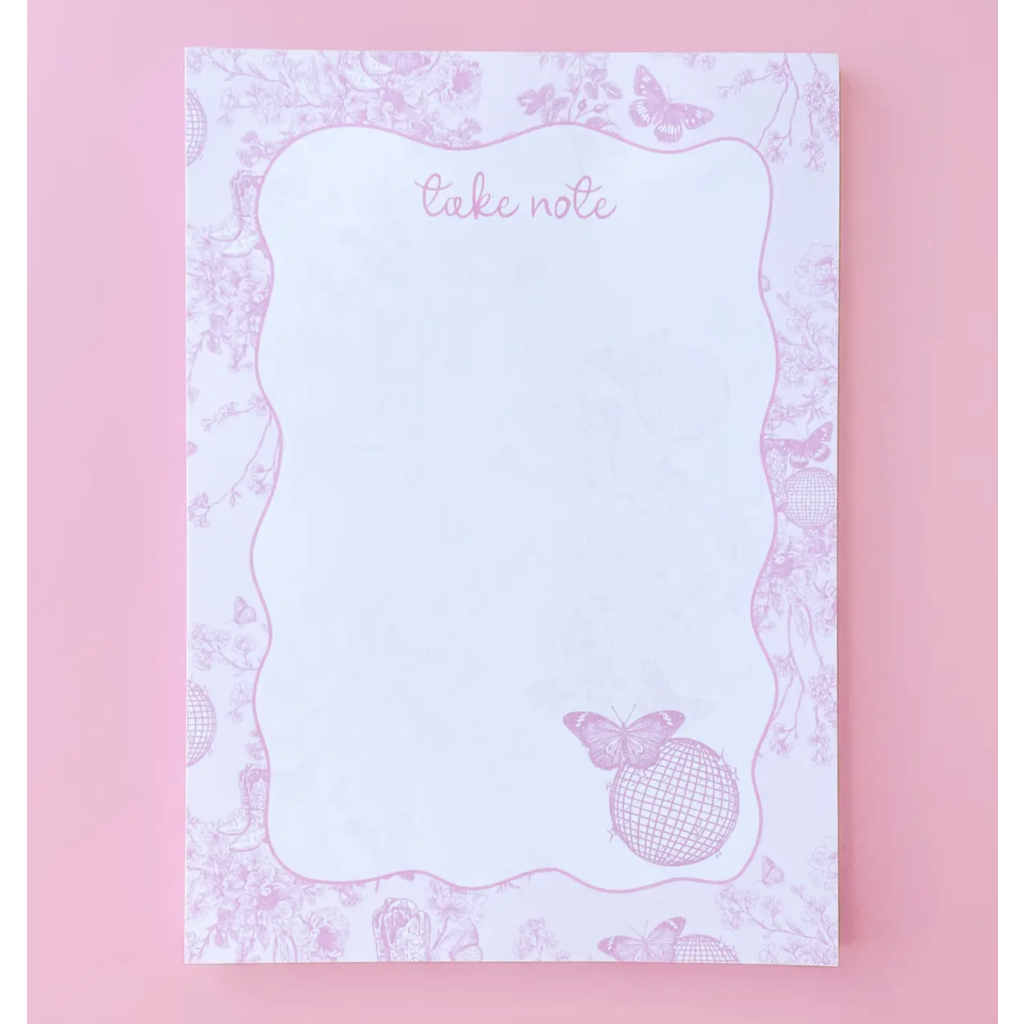 Pink Disco Cowgirl Toile Notepad