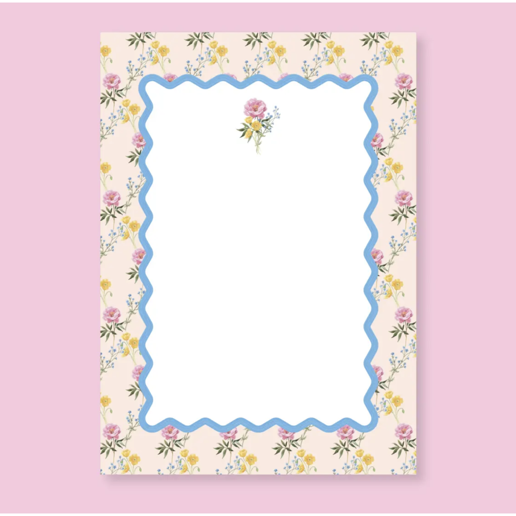 Watercolor Floral Ric Rac Notepad