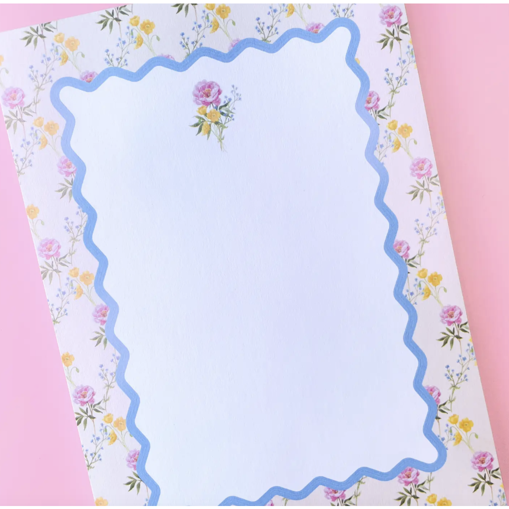 Watercolor Floral Ric Rac Notepad