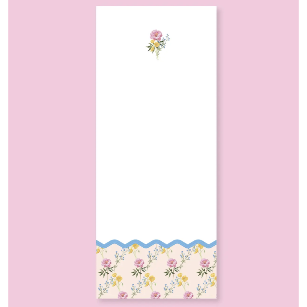 Watercolor Floral Ric Rac List Notepad