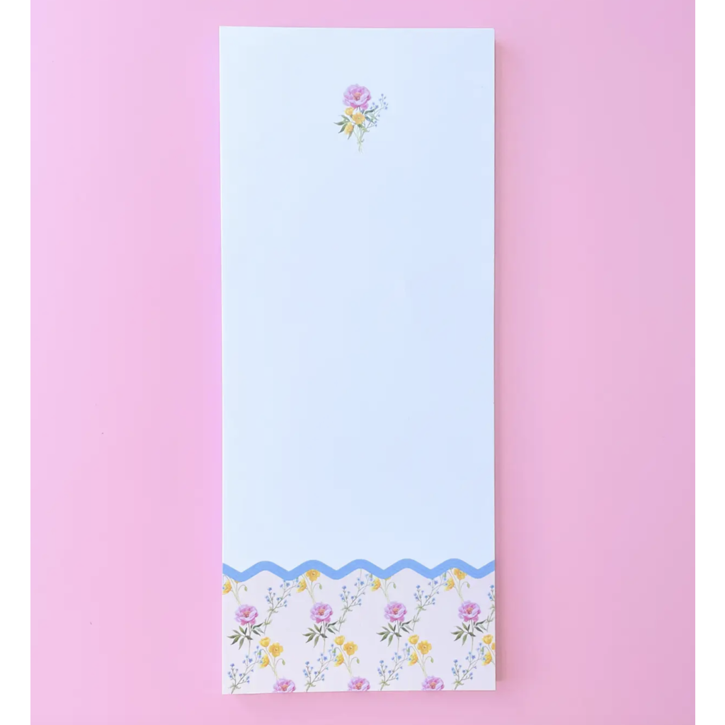 Watercolor Floral Ric Rac List Notepad