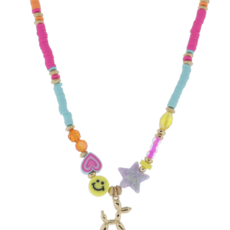 Multi Colorblock Bead Balloon Dog Necklace