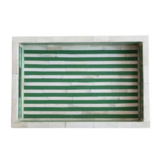 Decorative Green & White Resin Tray