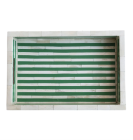 Decorative Green & White Resin Tray