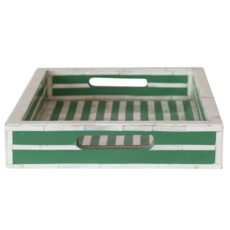 Decorative Green & White Resin Tray