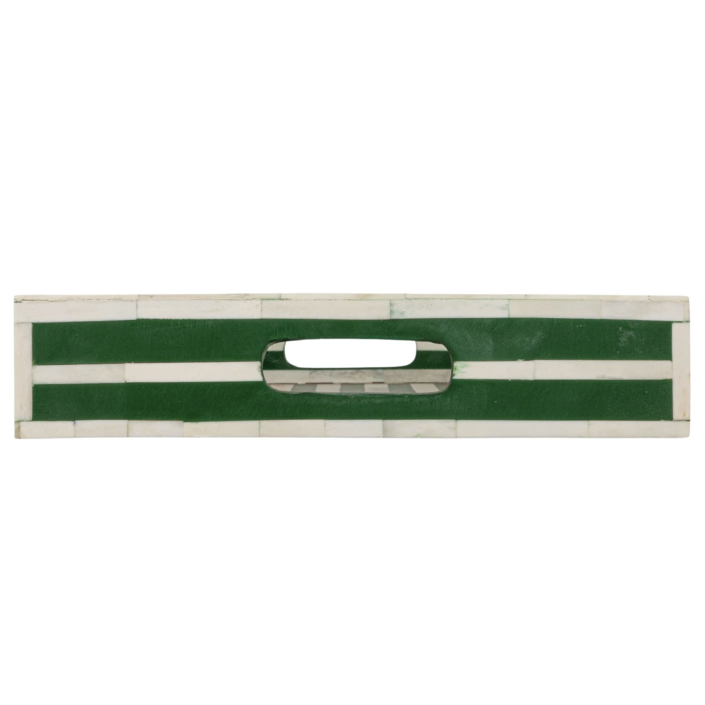 Decorative Green & White Resin Tray