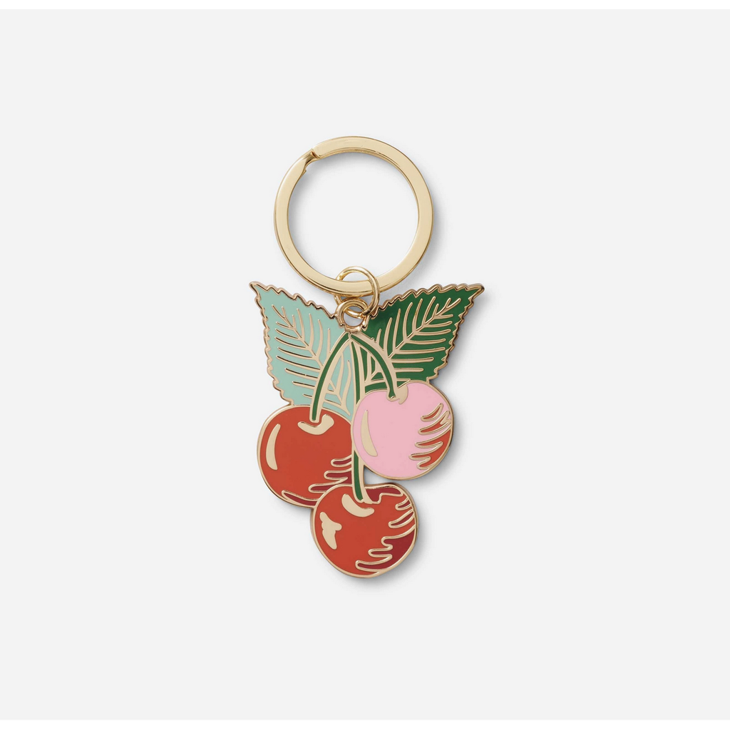 Cherries Enamel Keychain