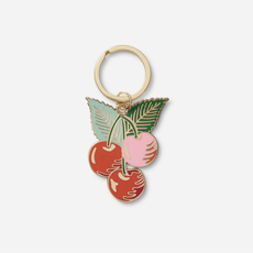 Cherries Enamel Keychain