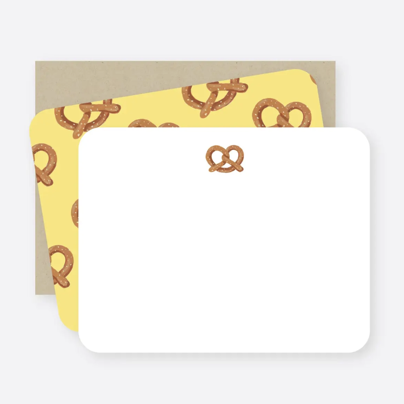 Hot Pretzel Flat Notecard Set