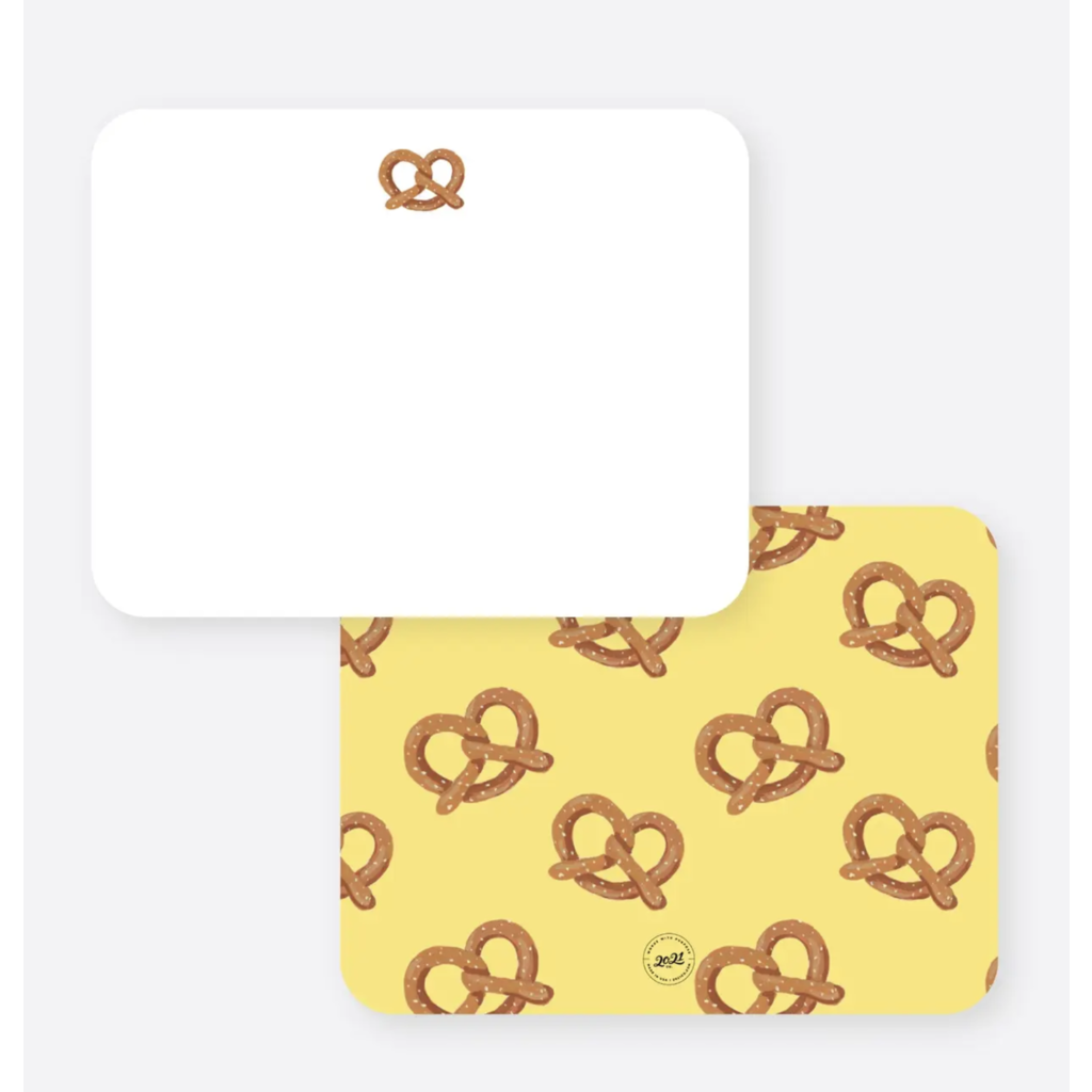 Hot Pretzel Flat Notecard Set