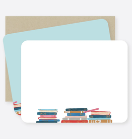 Stacked Books Flat Notecard Set