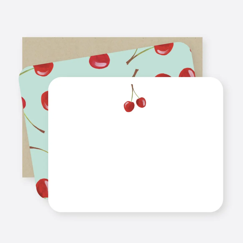 Sweet Cherries Flat Notecards Set