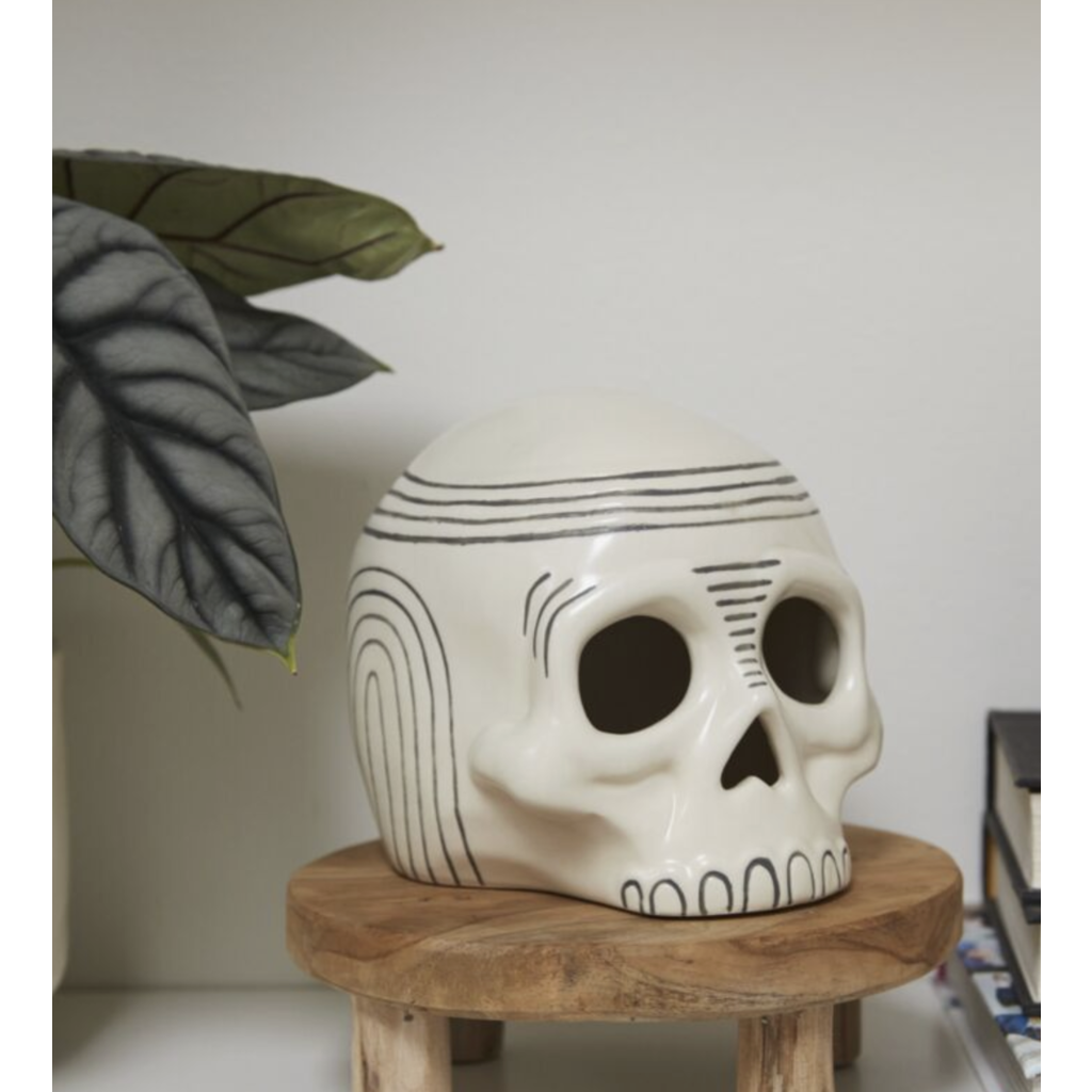 Occipital Skull Sculpture Candle Holder