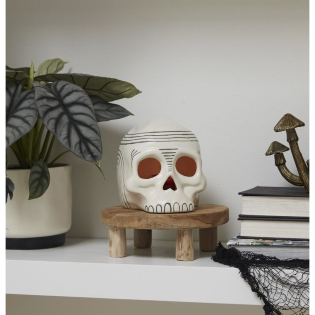 Occipital Skull Sculpture Candle Holder