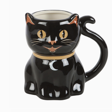 Spooky Black Cat Shaped Mug