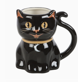 Spooky Black Cat Shaped Mug