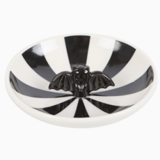 Gothic Striped Bat Trinket Dish