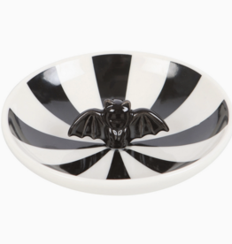 Gothic Striped Bat Trinket Dish