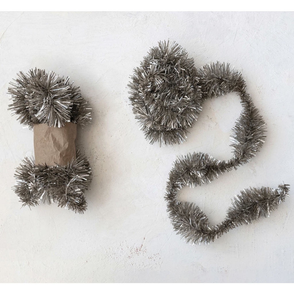 Antique Silver Tinsel Garland Rock Paper Scissors