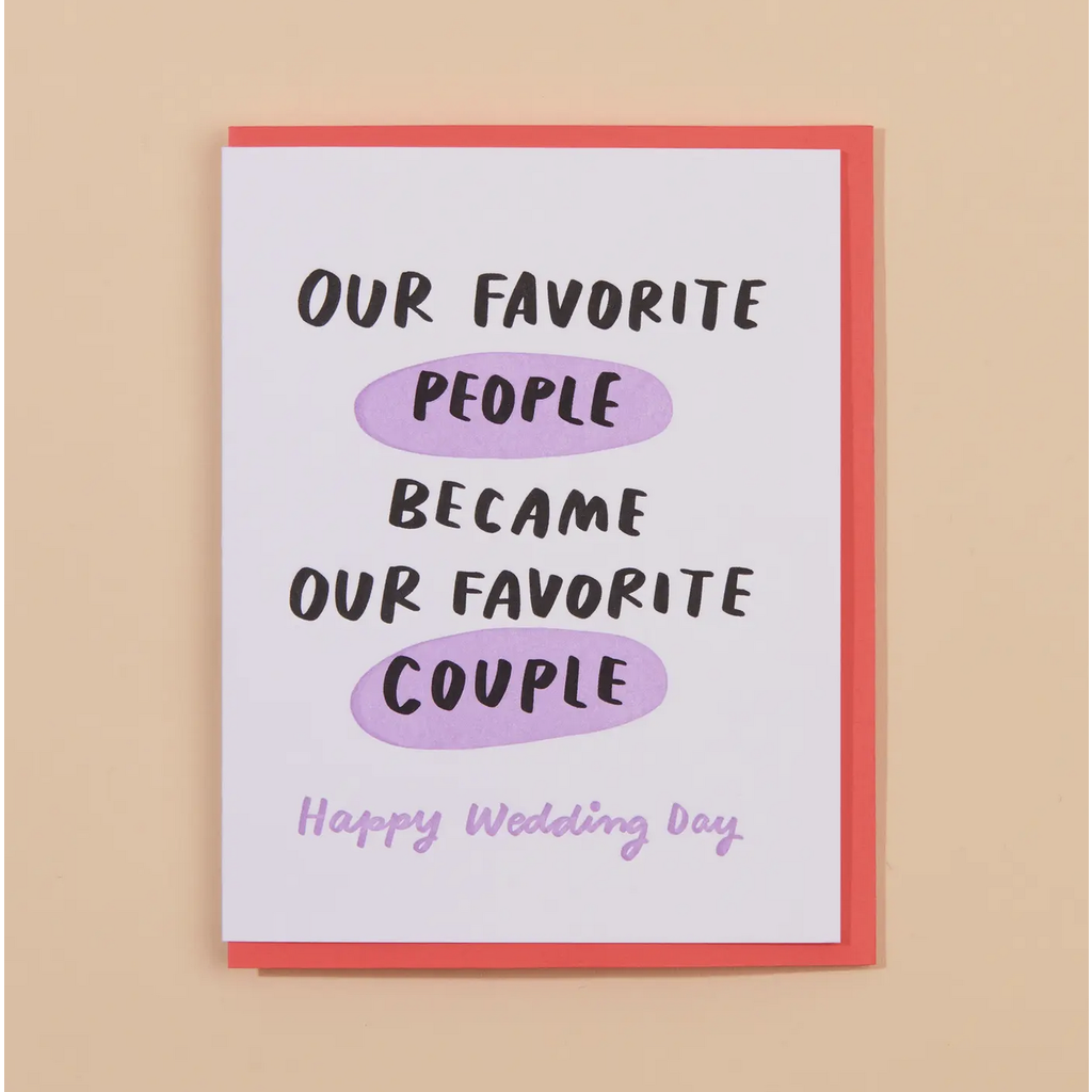 Favorite Couple Wedding Letterpress Greeting Card