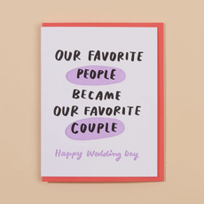 Favorite Couple Wedding Letterpress Greeting Card