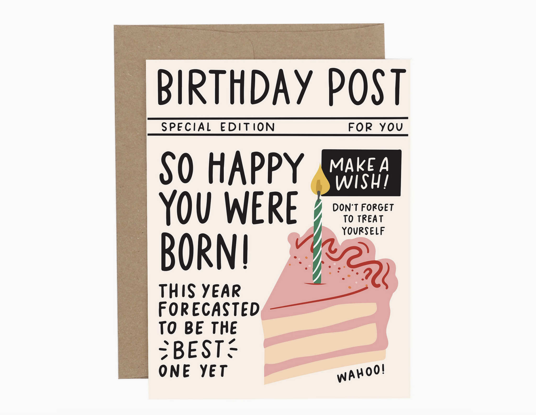 Birthday Post Greeting Card Rock Paper Scissors