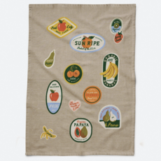 Fruit Stickers Tea Towel