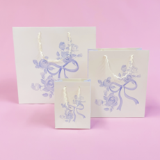 Watercolor Blue Floral Bows Bag