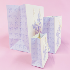 Watercolor Blue Floral Bows Bag