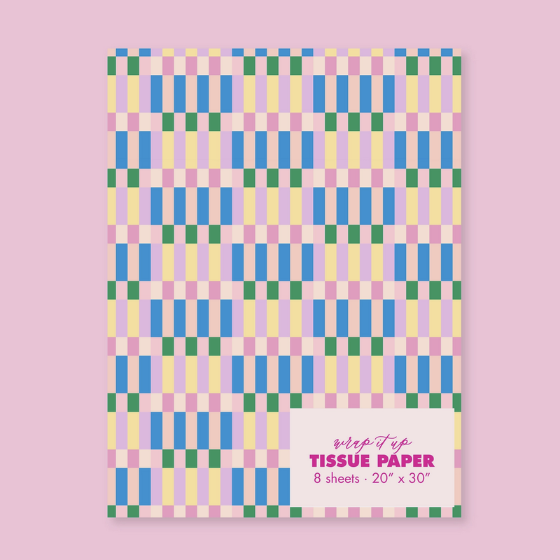 Bright Stripes Tissue Paper - Pack of 8 Sheets