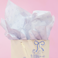 Watercolor Blue Bow Tissue Paper - 8 Sheets Watercolor Blue Bow Tissue Paper - 8 Sheets