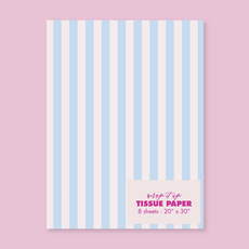 Pastel Blue/Blush Stripe Tissue Paper - 8 Sheets
