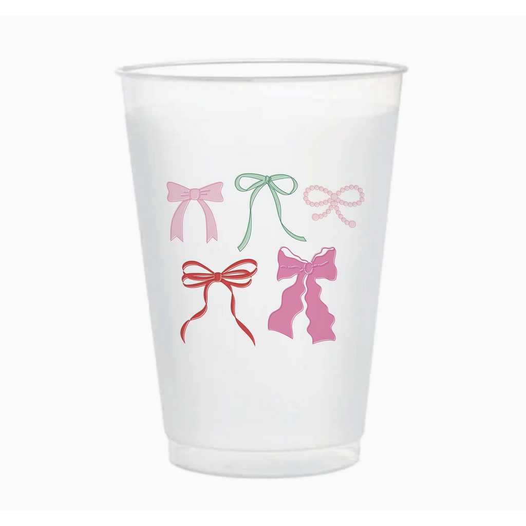 Cheers & Bows Frosted 16 oz Reusable Cups - Set of 6