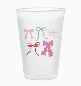 Cheers & Bows Frosted 16 oz Reusable Cups - Set of 6