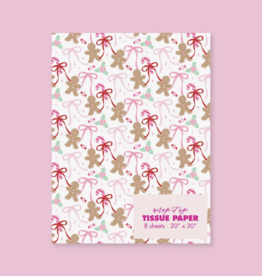 Gingerbread Bows Tissue Paper - 8 Sheets