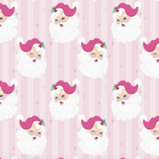 Pink Retro Santa Wrapping Paper - Roll of 3 Sheets