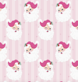 Pink Retro Santa Wrapping Paper - Roll of 3 Sheets