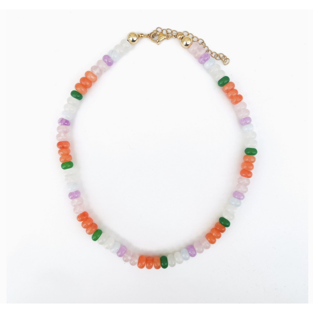 Lauren Rainbow Gemstone Bead Necklace