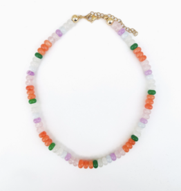 Lauren Rainbow Gemstone Bead Necklace