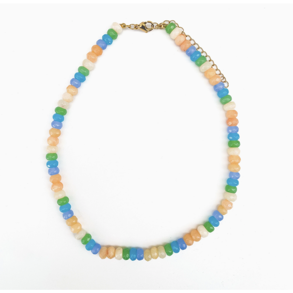 Claire Rainbow Gemstone Bead Necklace