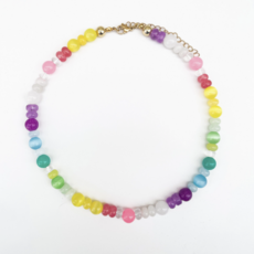 Sherbet Swirl Gemstone Bead Necklace