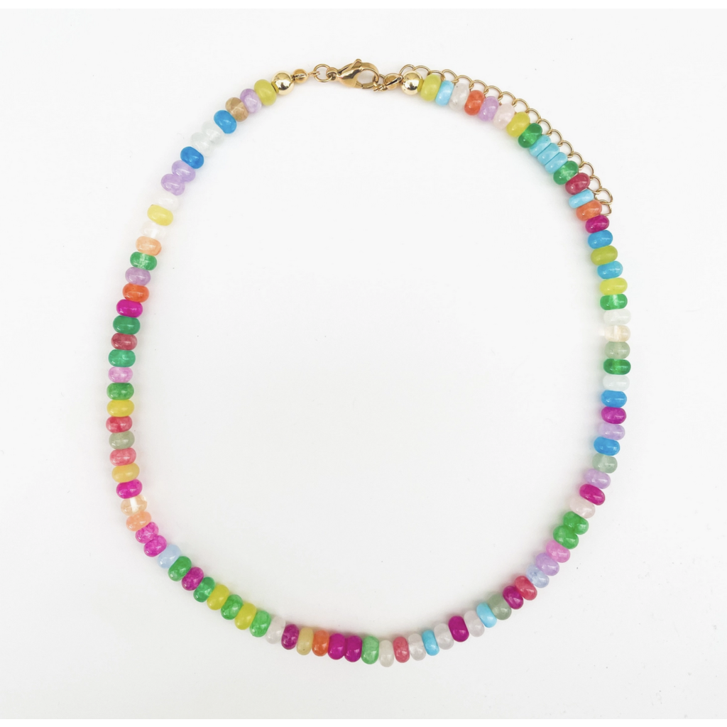 Jelly Loop Gemstone Bead Necklace