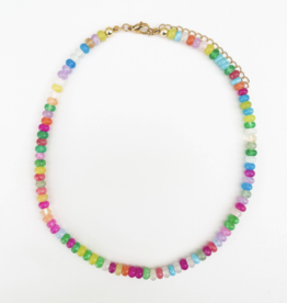 Lily Rainbow Gemstone Bead Necklace